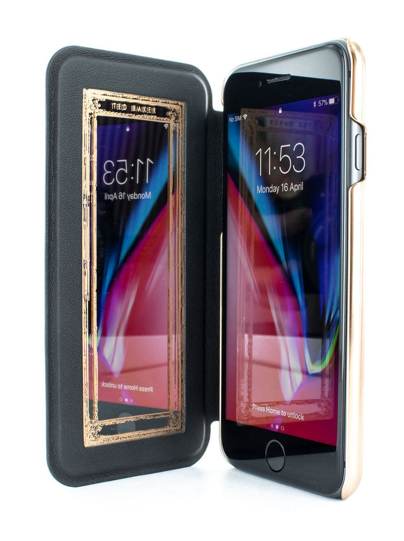 Inside image of the Ted Baker Apple iPhone 8 / 7 / 6S phone case in Black