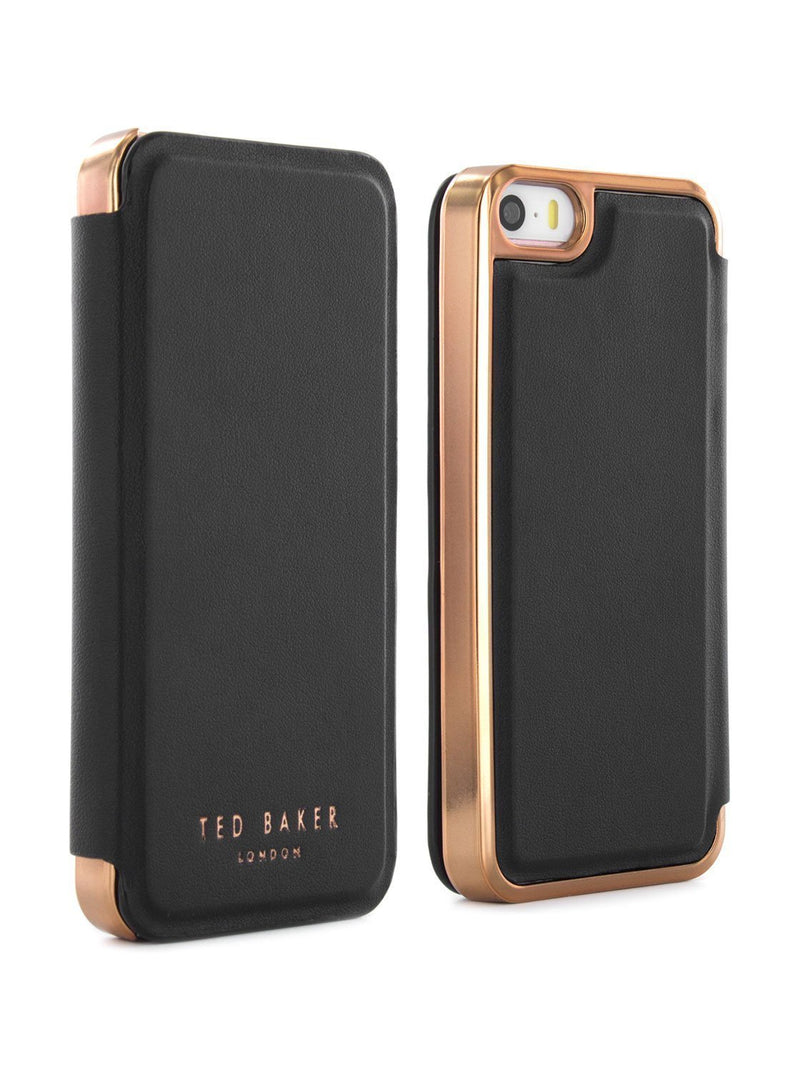 Front and back image of the Ted Baker Apple iPhone SE / 5 phone case in Black