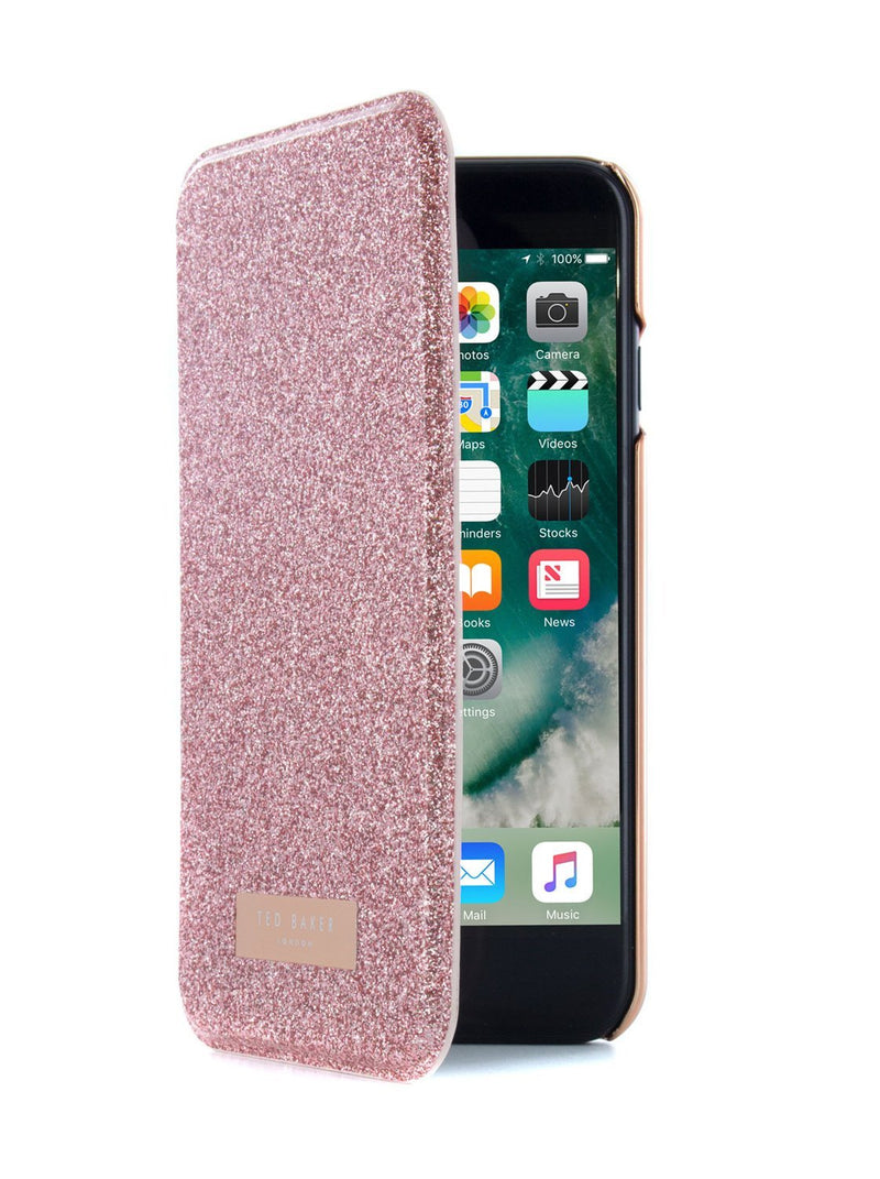 Flip cover image of the Ted Baker Apple iPhone 8 / 7 / 6S phone case in Rose Gold