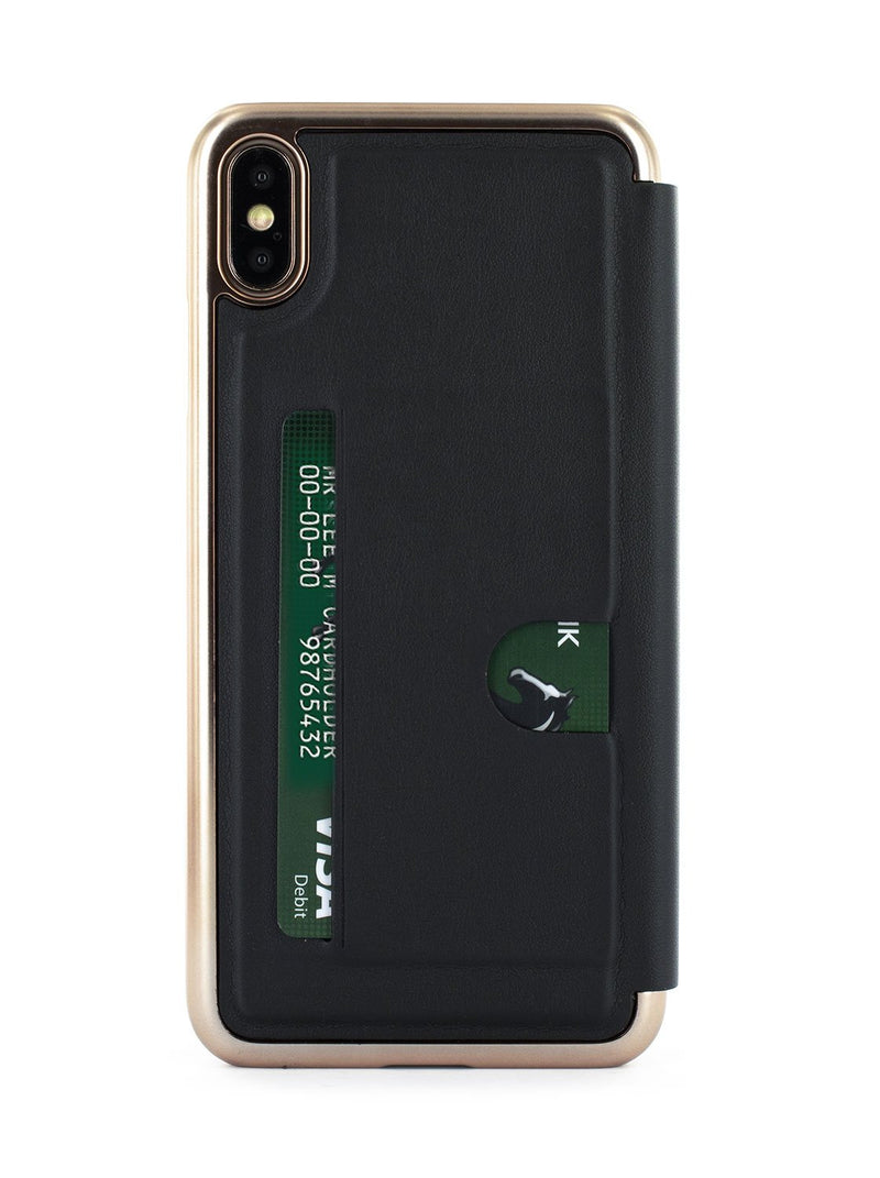 Back card slot image of the Ted Baker Apple iPhone XS Max phone case in Black