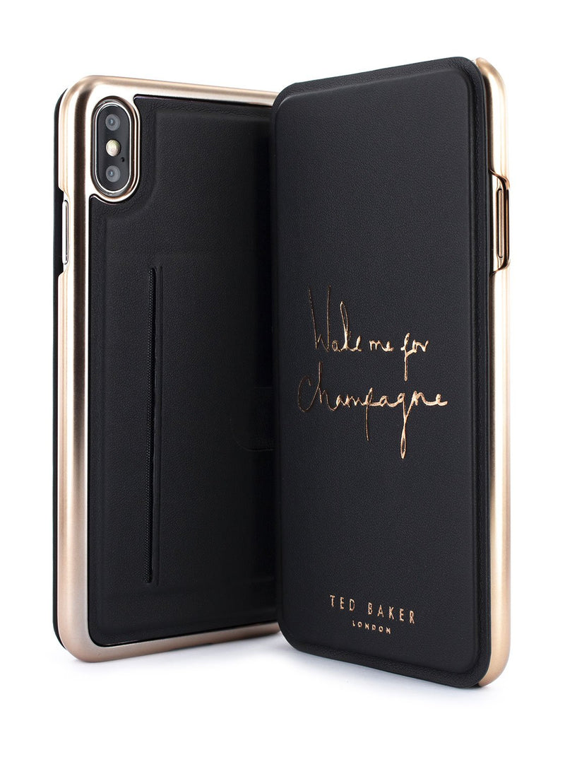 Front and back image of the Ted Baker Apple iPhone XS Max phone case in Black